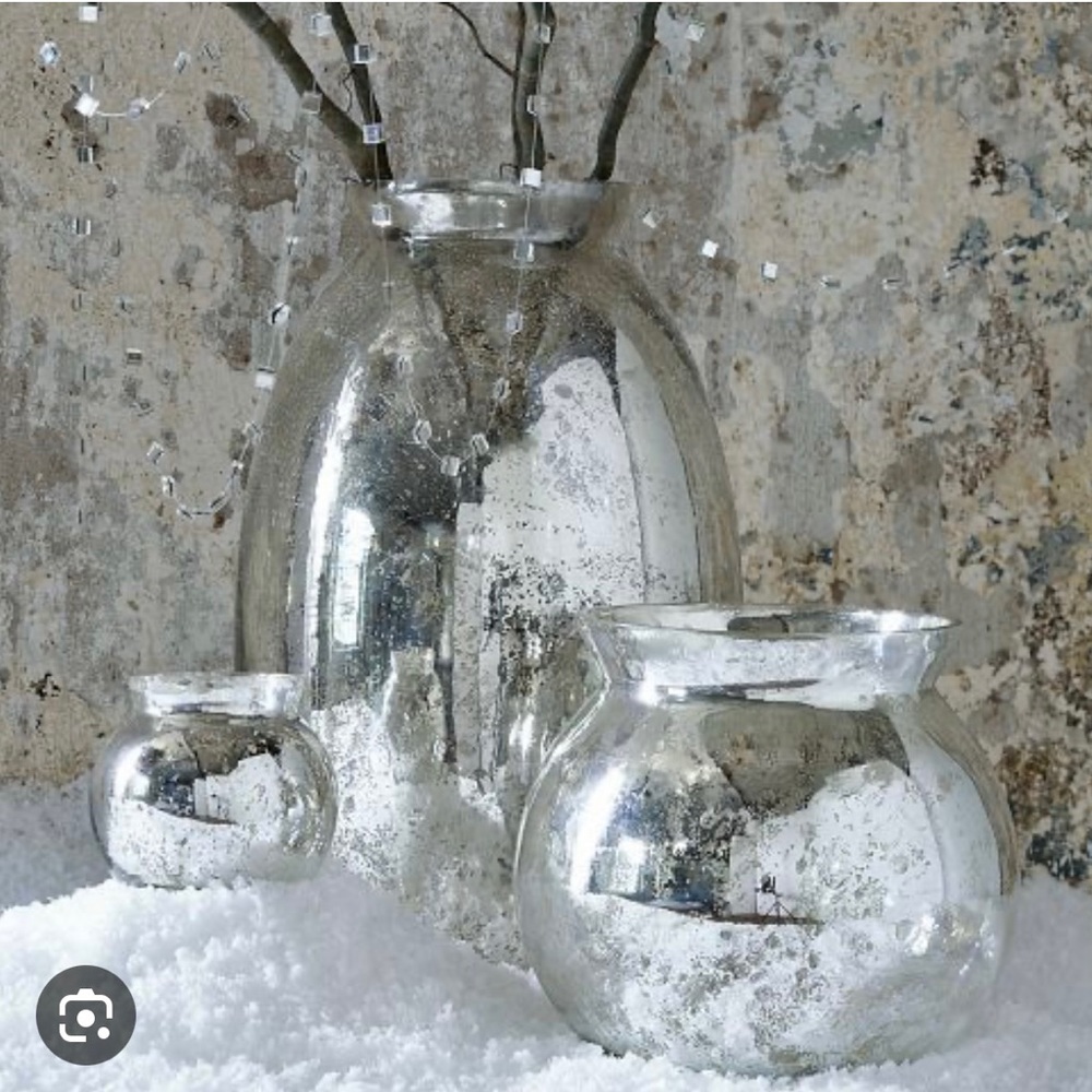West Elm Mercury Glass Vase
